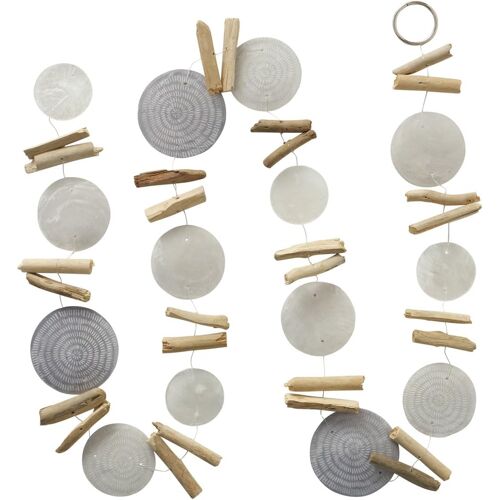 MEVRONISSHOP-Boltze Capiz Nerida Guirlande décorative à suspendre Longueur 180 cm Décoration de fenêtre Boho Disques Coquillage Chaîne à suspendre Boltze Home Carillon éolien Carillon Wind Chimes Déc