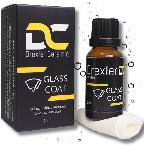 Mevronisshop-Glass Coat 20ml ¿ Protection Céramique Hydrophobe Longue Durée 24 Mois Pour Vitres Et Pare-Brise, Visibilité Accrue, Revêtement Anti-Eau Pour Voiture Et Automobile Rain