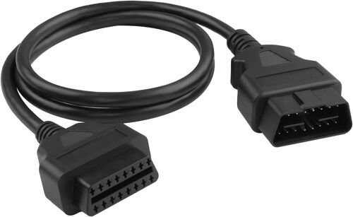 Mevronisshop-Câble D'extension Obd2 Câble D'extension De Diagnostic Obd Ii 16 Broches Mâle Vers Femelle Pour Outil De Diagnostic Obd-Ii Compatible Avec Toutes Les Voitures Obd2 (1m/40inch)