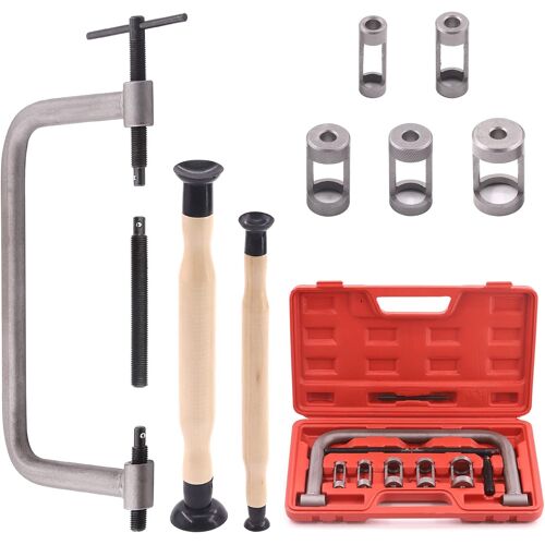 Mevronisshop-Kit D'assortiment De 13 Outils Compresseurs De Ressort De Soupape, Comprenant 5 Adaptateurs Poussoirs, Vis D'extension, Ensemble De Rodoir De Soupape Et Barre De Compression Pour Moto, V