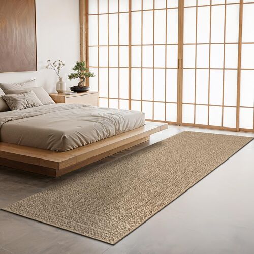 Mevronisshop-Kansas ¿ Tapis Intérieur Confortable Et Élégant Pour Salon, Chambre Ou Couloir, Doux Et Chaleureux, Facile À Nettoyer, Style Jute Naturel, Également Adapté Pour L¿Extérieur, 60 X 180 Cm