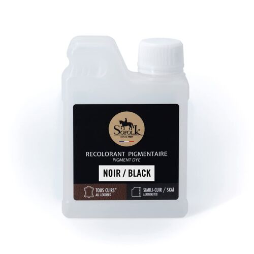 Mevronisshop-Sofolk - Peinture Cuir/Simili-Cuir - Recoloration Pour Cuir Abimé, Rayé, Giffré, Décoloré - Volant De Voiture, Siège Auto, Canapé, Chaussure, Veste Et Vêtements (250ml, 01-Noir)