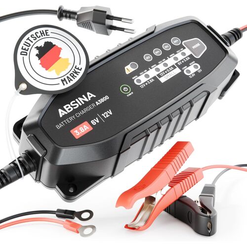 Mevronisshop-Chargeur De Batterie Voiture 3,8 A Pour Batteries Plomb 6v & 12v Jusqu'à 120ah & Lithium 12,8v - Chargeur Agm 12v Pour Auto, Moto - Maintien Charge Batterie - Chargeur Batterie Voitures