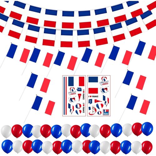 Mevronisshop-Drapeau France Mini Français Bunting Balloons Stickers Intérieur Extérieur Patriotic Party Decoration Fête Nationale Française Coupe Du Monde De Football
