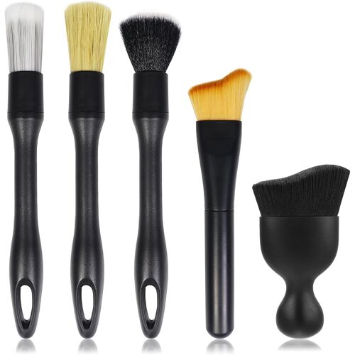 Mevronisshop-5 Pièces Pinceau Detailing, Pinceau Nettoyage Voiture Brosse Detailing Auto Brosse Souple Extérieur Enlever La Poussière Pour La Voiture Tableau De Bord, Intérieur, Extérieur
