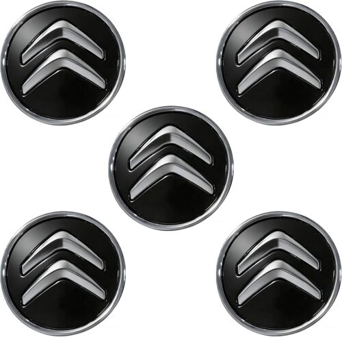 Mevronisshop-Lot De 5 Enjoliveurs De Roue Noirs, Pour 60 Mm C1 C3 C4 C5 C6 Ds3, Enjoliveurs De Roue En Alliage, Bonne Stabilité