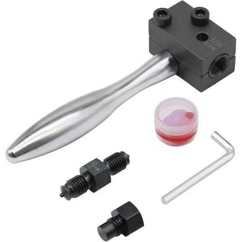 Mevronisshop-Din 3/16"" Outil D'évasement De Conduite De Frein,Kit D'appareil À Collet Tuyau De Frein,Pour Tubes En Cuivre Nickelé En Acier Automobile