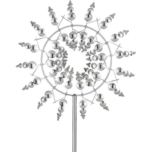 Mevronisshop-Moulin À Vent En Métal 3d, 30cm Sculpture Cinétique Magique Avec Piquet De Jardin En Métal Pour Terrasses Extérieures Pour Patio Pelouse & Jardin Décoration Ornementale