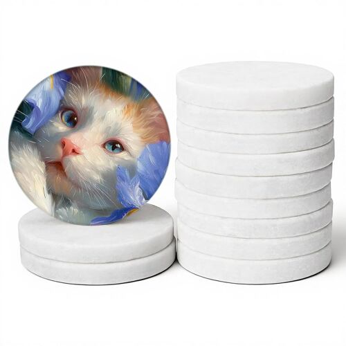 Mevronisshop-50 Pièces Pierres Plates À Peindre: 5 Cm Pierres Blanches À Peindre Grands Galets De Peinture Lisses Pour Peinture Arts Travaux Manuels