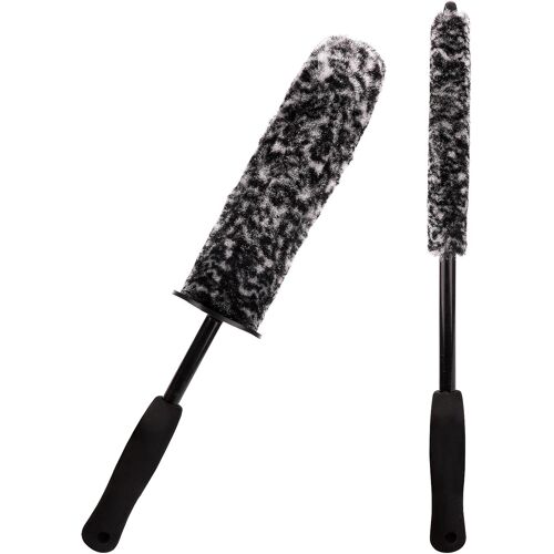 Mevronisshop-2 Pièces Brosse Jante Voiture Brosse De Nettoyage De Roue Lavage Pneus Voitureà Long Manche Brosse A Jante En Bâton En Microfibre De Brosses Brosse Pour Pneu De Voiture Pliable
