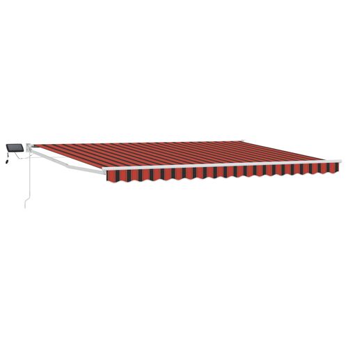 Vidaxl Store Rétractable Manuel Avec Leds Orange Et Marron 4,5 × 3 M