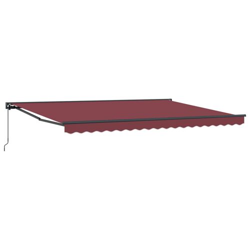 Vidaxl Auvent Rétractable Manuel Bordeaux 5 × 3,5 M