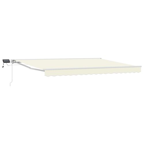 vidaXL Cadre de store manuel avec LEDs Crème 4 × 3 m