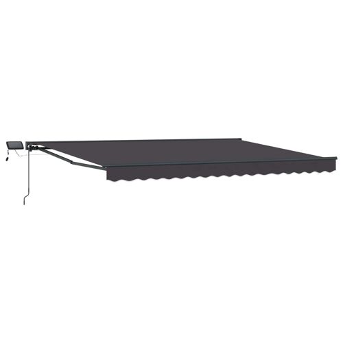 vidaXL Cadre de store manuel avec LEDs Anthracite 4 × 3 m