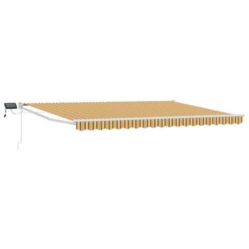 Vidaxl Store Rétractable Manuel Avec Leds Jaune Et Gris 4 × 3 M