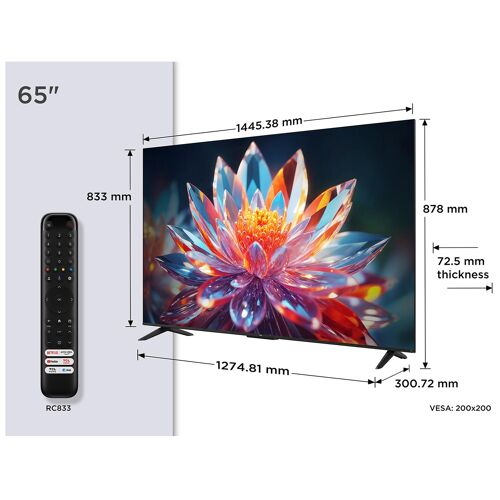 TCL T6C 65T6C TV 65" 4K Ultra HD Smart TV Wifi Métallique 350 cd/m²