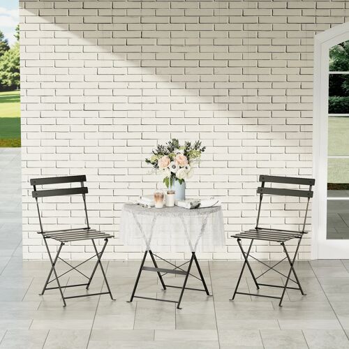 Lot de 3 Meubles de Jardin de Balcon, Bistrot Bar Salon de Jardin Exterieur 2 Personnes