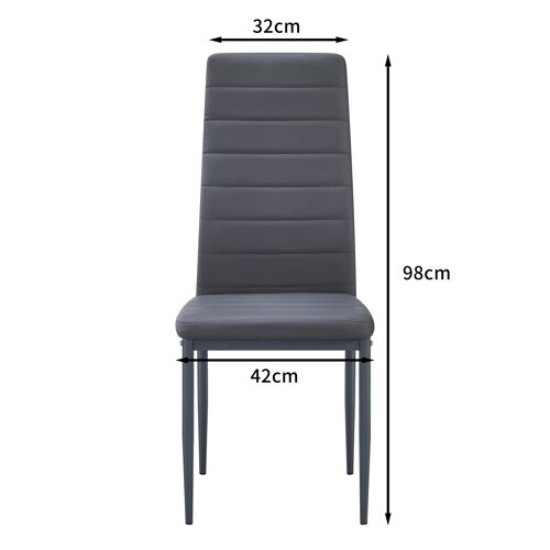 Lot de 6 chaises de salle à manger, gris, chaise de bureau