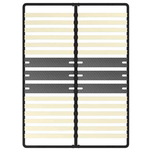 Cadre lattes 160x200 cm, 2x15 Lattes Peuplier Naturel
