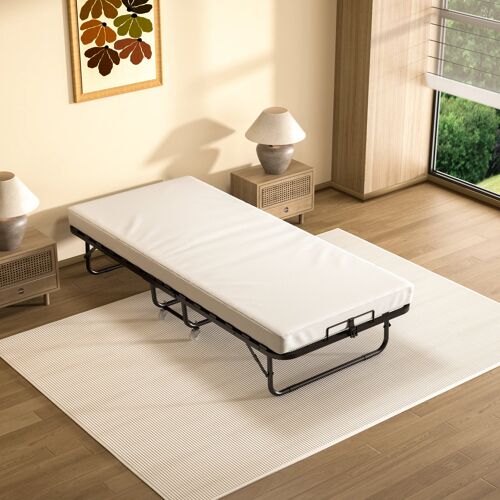 Lit pliant 90x200 CM avec matelas de 10 cm