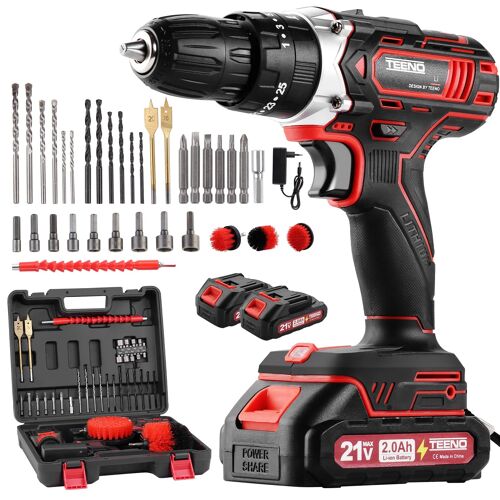 Perceuse Visseuse Sans Fil 21V Pour Batterie Makita 2 Batteries 2.0Ah 45Nm