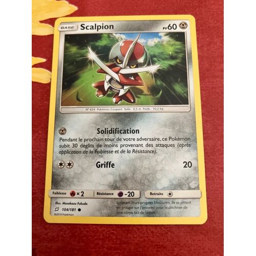 Carte Pokémon Scalpion 60 Pv 104/181 Duo De Choc - Style Objet Rétro