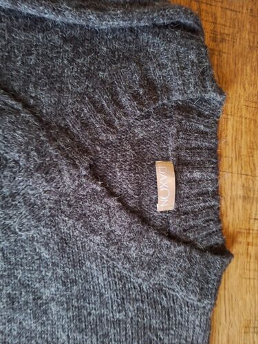 Pull Gris Manches 3/4 Col V Marque Daxon Taille 42/44