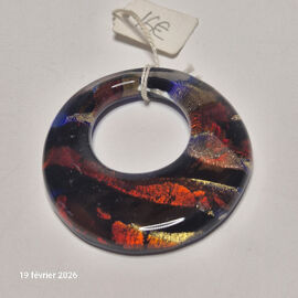 Perle en verre de Venise de Murano, avec inclusion de feuille d'or