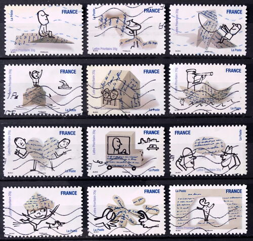 Série Sourires 2010 (Papier) - Très Jolis N° 473 474 475 476 477 478 479 480 481 482 483 484 Obl - France Année 2010 - Brn83 - N34431