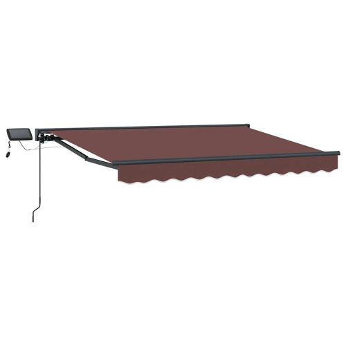 vidaXL Cadre de store manuel avec LEDs Marron 2,5 x 2 m