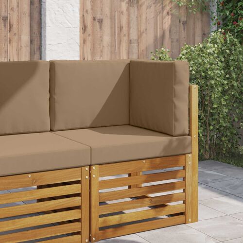 vidaXL Coussin de canapé d'extérieur 3 pcs Taupe Polyester