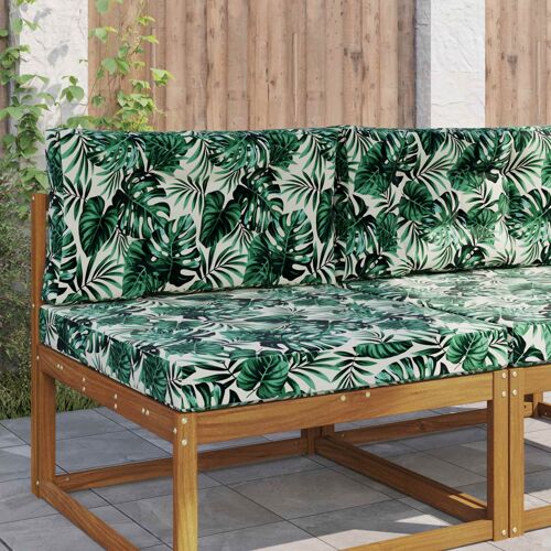 vidaXL Coussin de canapé d'extérieur 2 pcs Motif feuille Polyester