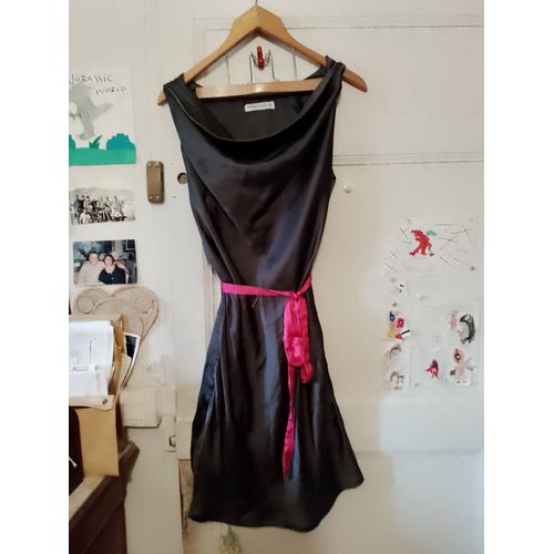 Robe Grise Ceinture Rose 38 M Women Only.