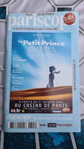 Pariscope Numéro 1792, Du 25 Septembre Au 1er Octobre 2002