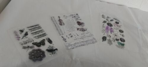 Lot De 3 Planches De Tampons Silicone Pour Scrapbooking