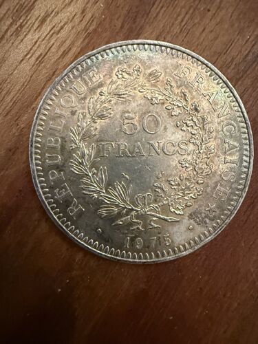 Pièce 50 Francs Argent 1975 Signée Dupré