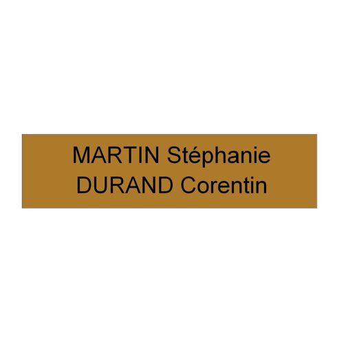 Plaque de boite aux lettres 2 lignes couleur Bronze 100x25mm