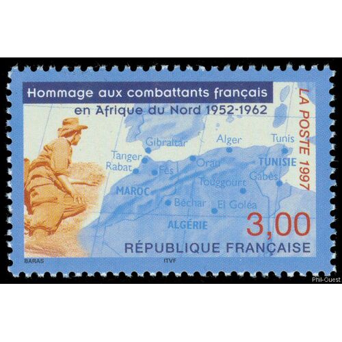 Hommage Aux Combattants Français En Afrique Du Nord (1952-1962) Année 1997 N° 3072 Yvert Et Tellier Luxe