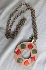 Collier Hippie Émaux Artisanal Vintage