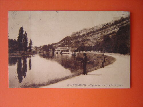 Carte Postale Ancienne Cpa 1907 " Besançon -Tarragnoz Et La Citadelle ""Pêcheurs"