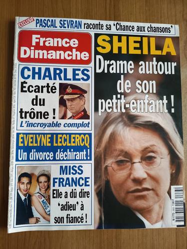 France Dimanche N° 2833 Sheila / Francis Lalanne / Evelyne Leclercq