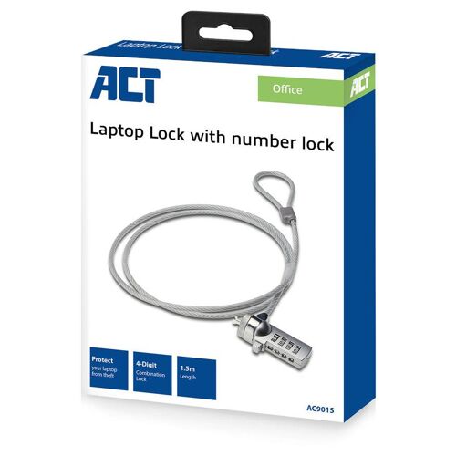 ACT AC9015 câble antivol Argent 1,5 m