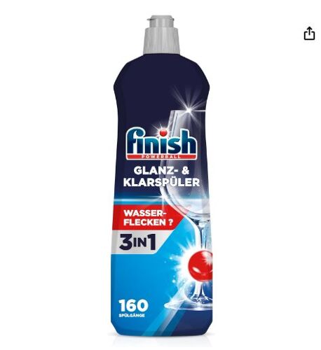 Liquide vaisselle et liquide de rinçage Finish Brilliant - Pour une vaisselle éclatante et sèche, sans traces d'eau - Méga lot de 6 x 400 ml