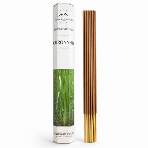 Boîte de 20 bâtonnets d'encens citronnelle