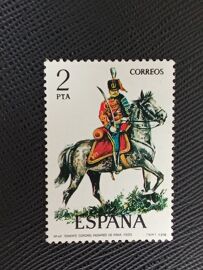 Timbre Espagne Y T 2097 Lieutenant-Colonel, Pavía Hussars, 1909 1978 (040310 )