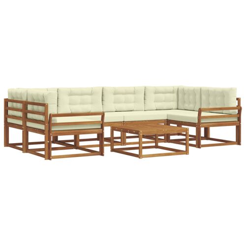 Vidaxl Ensemble De Canapés D'extérieur 7 Pcs Naturel Et Crème