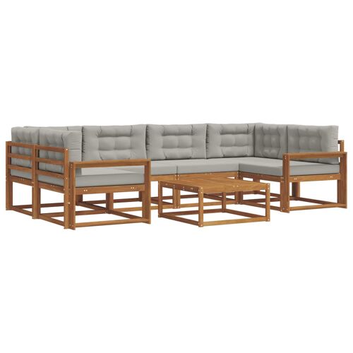 Vidaxl Ensemble De Canapés D'extérieur 7 Pcs Gris Naturel Et Clair