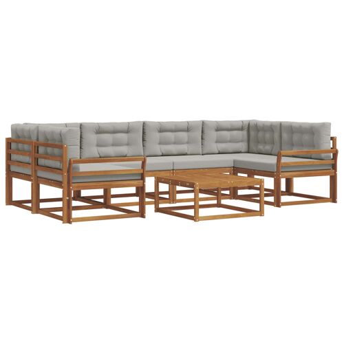 Vidaxl Ensemble De Canapés D'extérieur 7 Pcs Gris Naturel Et Clair