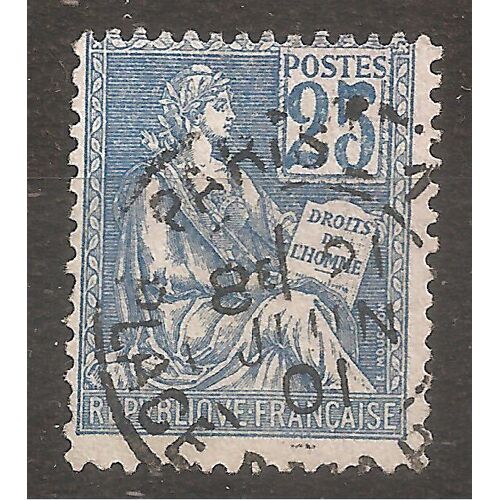 114 (1900) Mouchon Type I 25c Bleu Oblitéré (Cote 10e) (A152)