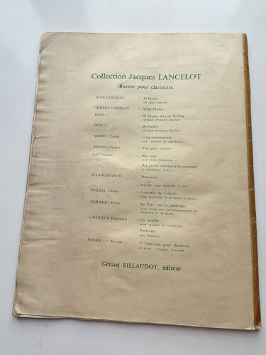 C. Rose - 32 Études Pour Clarinette D Après Ferling - Ed. Billaudot